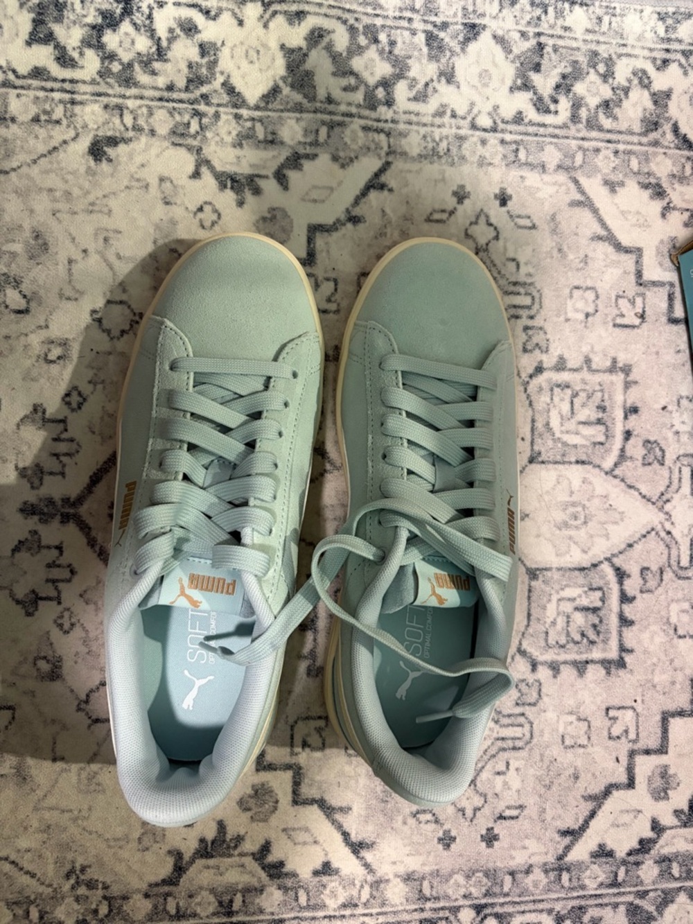 Puma Light Blue / Cream Platform Sneakers